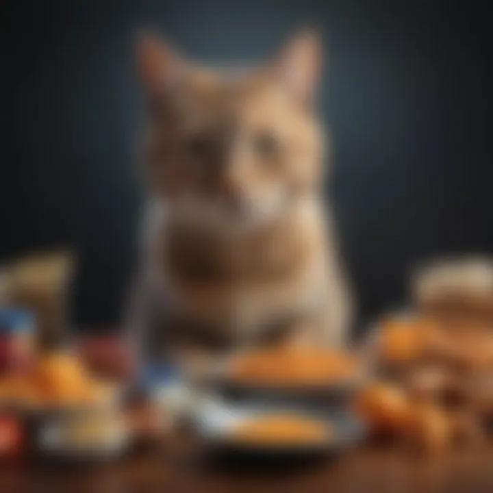 Visual representation of beneficial dietary components for diabetic cats