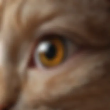 Veterinary Examination of a Cat's Eye Veterinarian examining a cat's eye