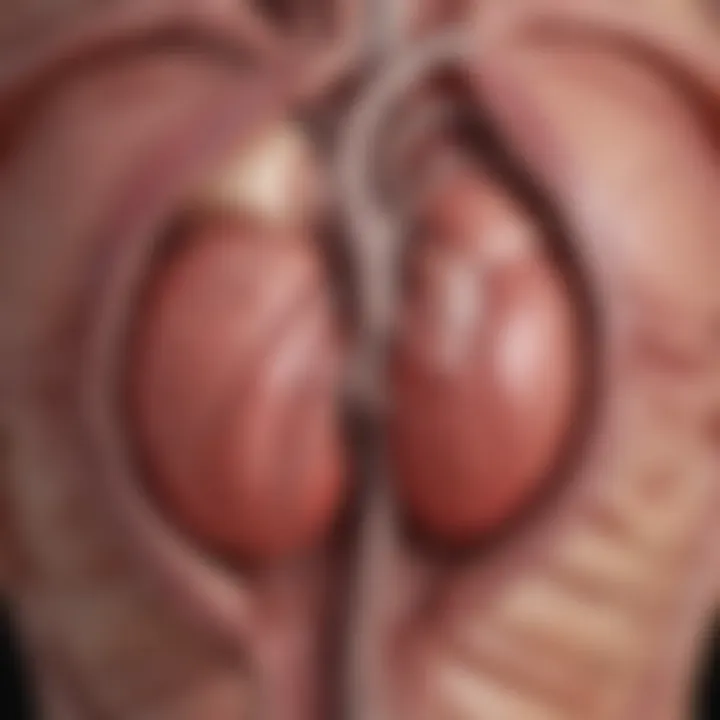 Illustration of dilated cardiomyopathy showing the enlarged heart muscle.