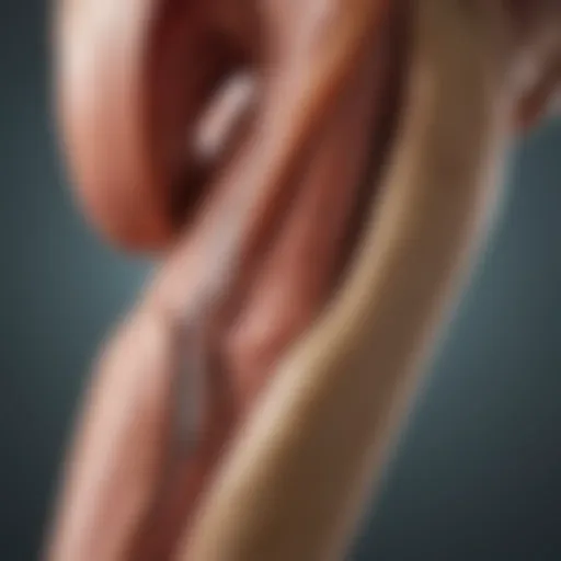 An anatomical illustration of a dog's back leg highlighting areas affected by arthritis.