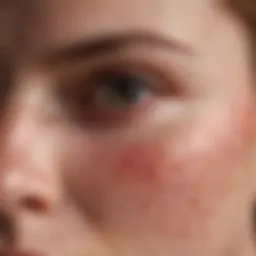 Close-up of eczema-affected skin showing redness and dryness