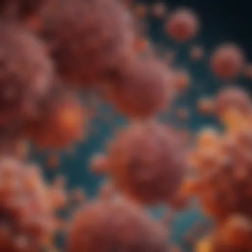 Microscopic view of hepatitis B virus particles