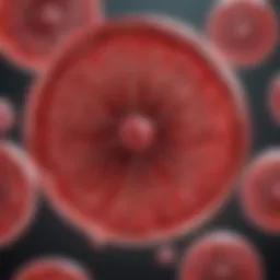 Conceptual illustration of high platelet levels in blood circulation