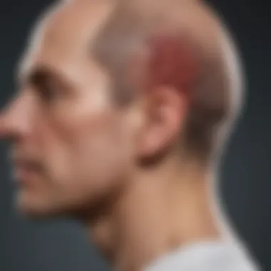Dermatological Conditions and Itchiness Illustration depicting common dermatological conditions causing itchiness at the back of the head