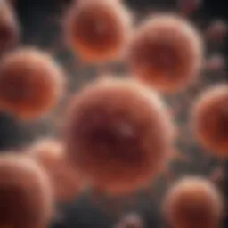Detailed representation of lymphoma cells in gastric tissue