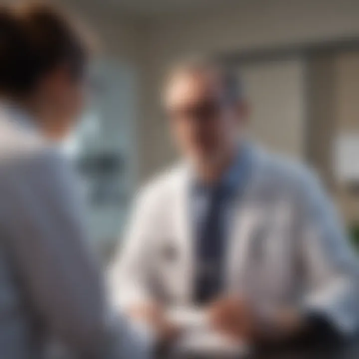 A medical oncologist discussing treatment options with a patient