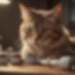 Cat receiving medication