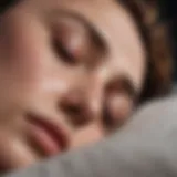 Close-up of a person sleeping comfortably amidst a warm atmosphere