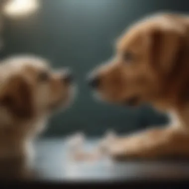 Veterinarian measuring dosage for a dog