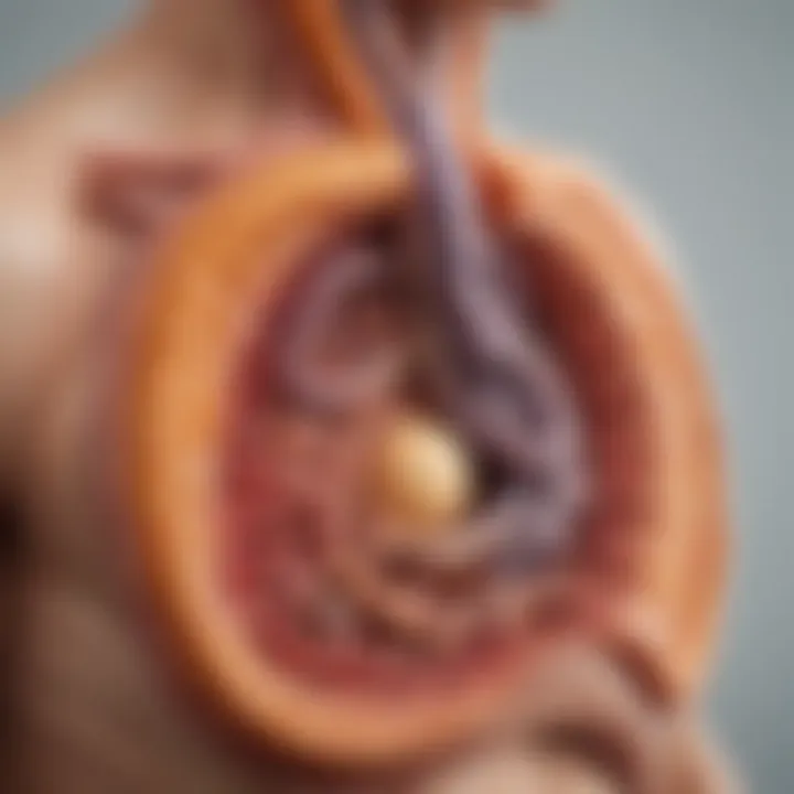 Illustration depicting the digestive process related to carbohydrate absorption