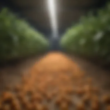 Food Security and GM Crop Solutions Illustration depicting food security challenges and solutions involving GM crops.