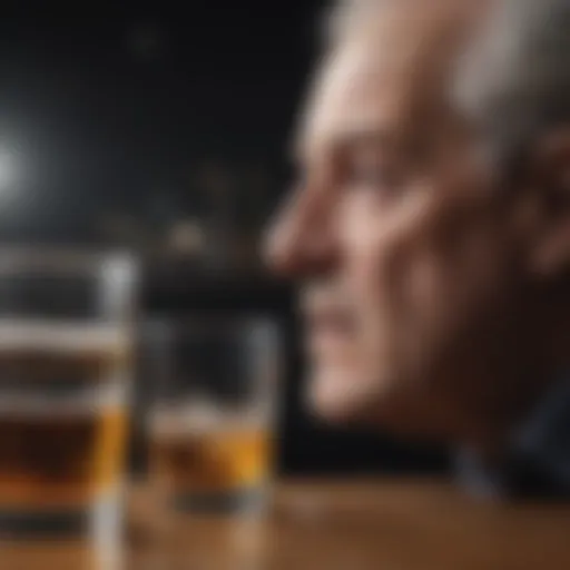 Visual representation of cognitive decline due to alcohol use