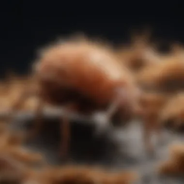 Mite Infestation on Animal Fur Close-up of a mite on fur