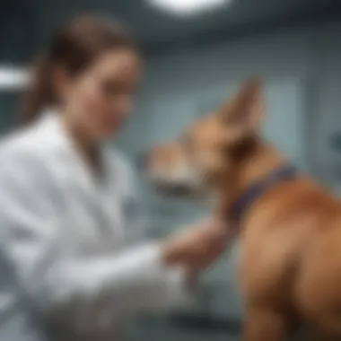 Veterinarian examining an animal