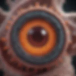 Detailed illustration of uveal melanoma cells under magnification