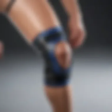 Illustration showing application of a knee brace