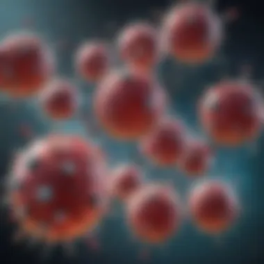 Visual representation of viral cells affected by antiviral medication